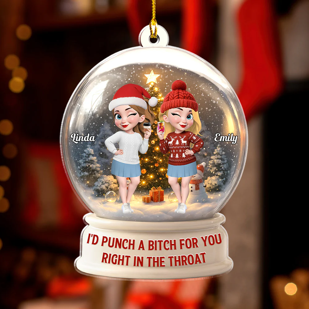 Besties Love Crystal Ball - Personalized Custom Acrylic Ornament - Image 2