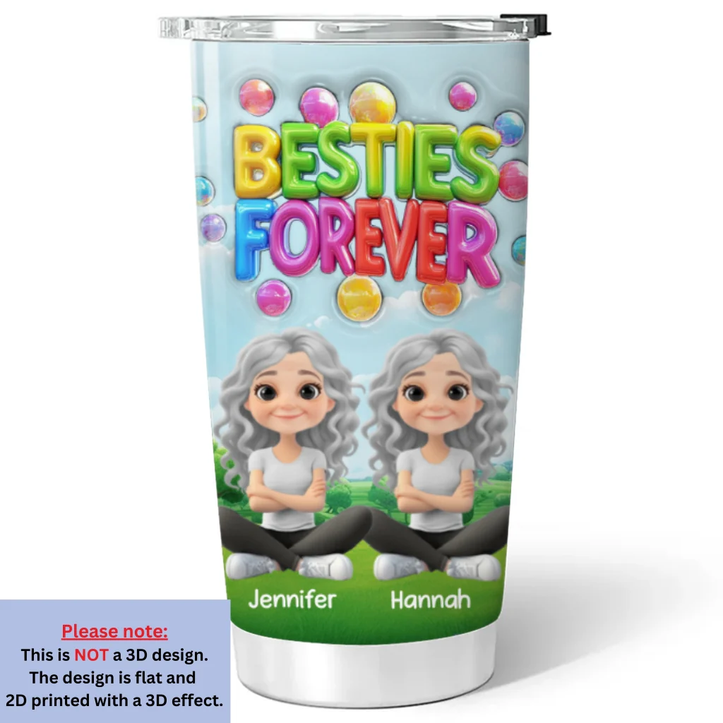 Besties Love Moments - Personalized Custom 3D Inflated Effect Tumbler - Image 6