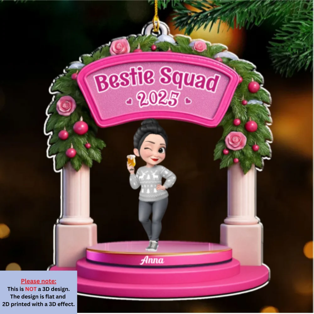 Besties Make The Season Bright - Personalized Custom Acrylic Ornament - Image 6