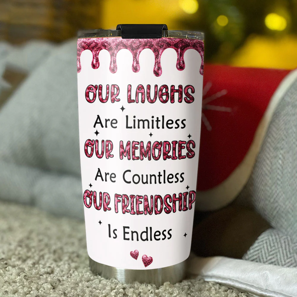 Besties Our friendship Is Endless - Personalized Custom Tumbler - Image 4