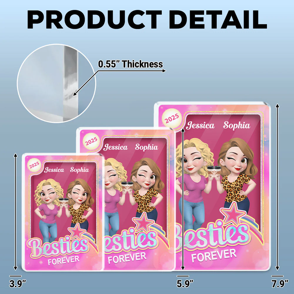 Besties Sisters - Personalized Custom Acrylic Plaque - Image 5