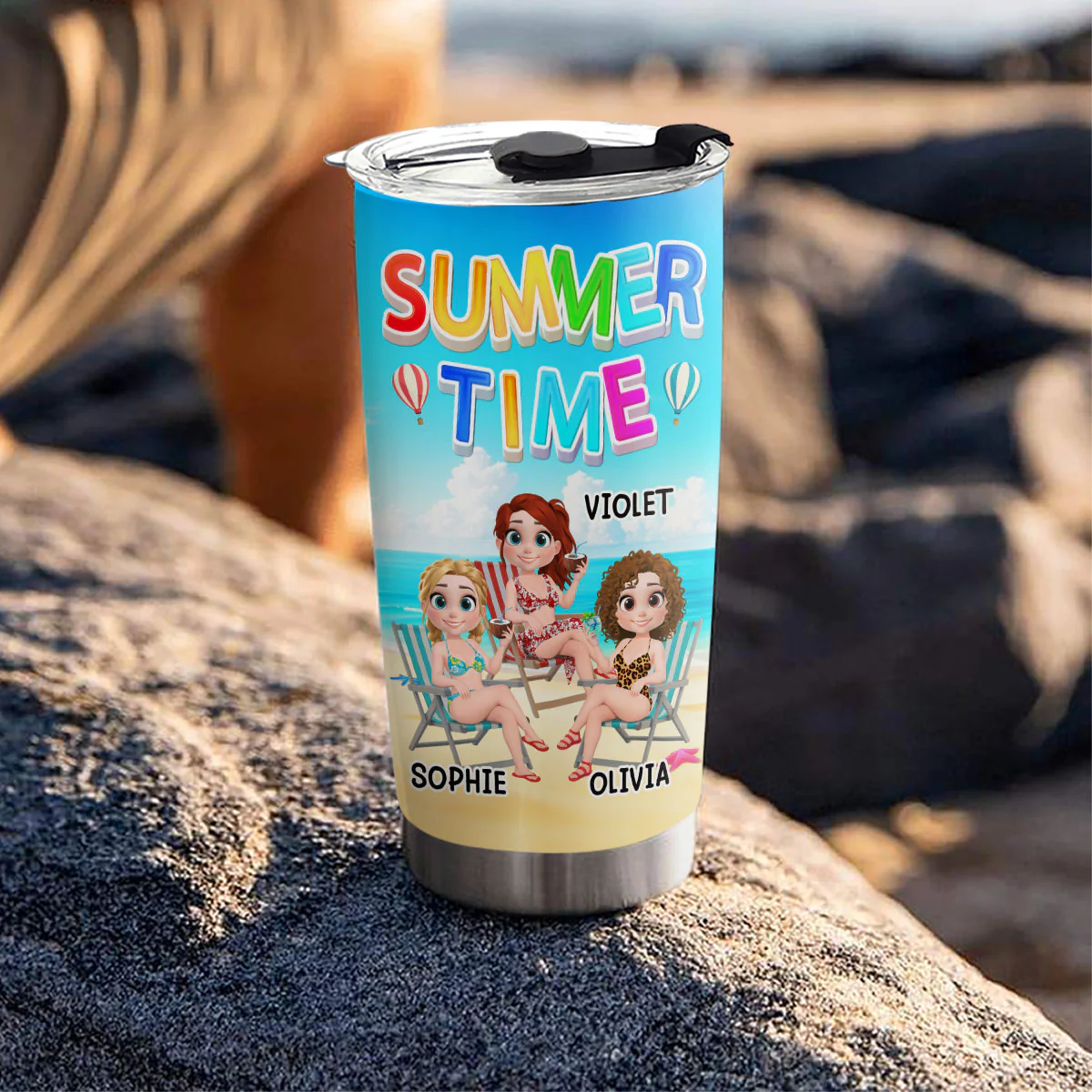 Besties Summer - Personalized Custom Tumbler - Image 4