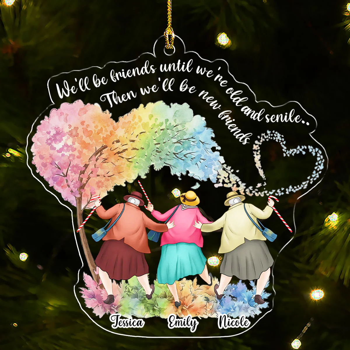Besties Today Besties Tomorrow - Personalized Custom Acrylic Ornament - Image 3