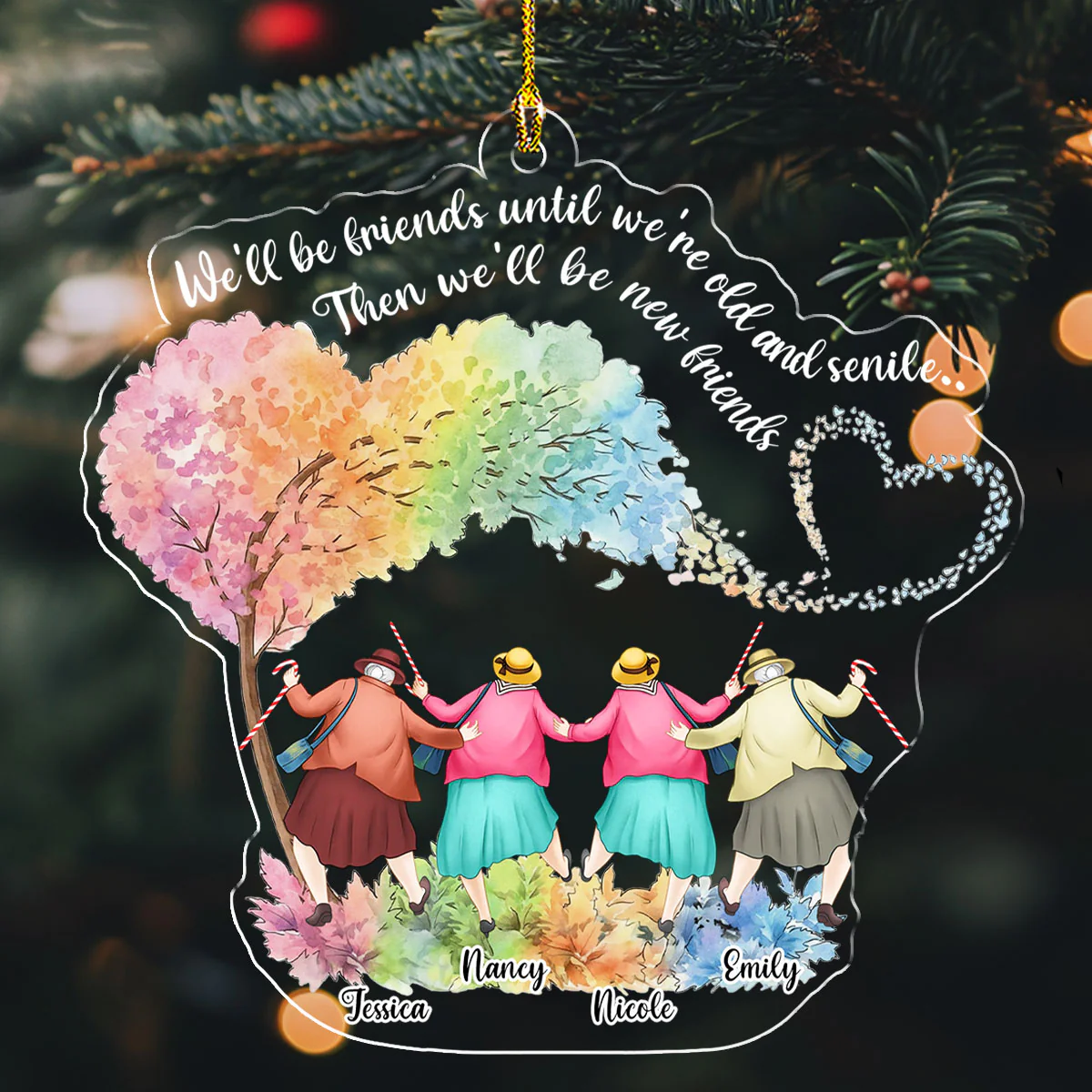Besties Today Besties Tomorrow - Personalized Custom Acrylic Ornament - Image 4