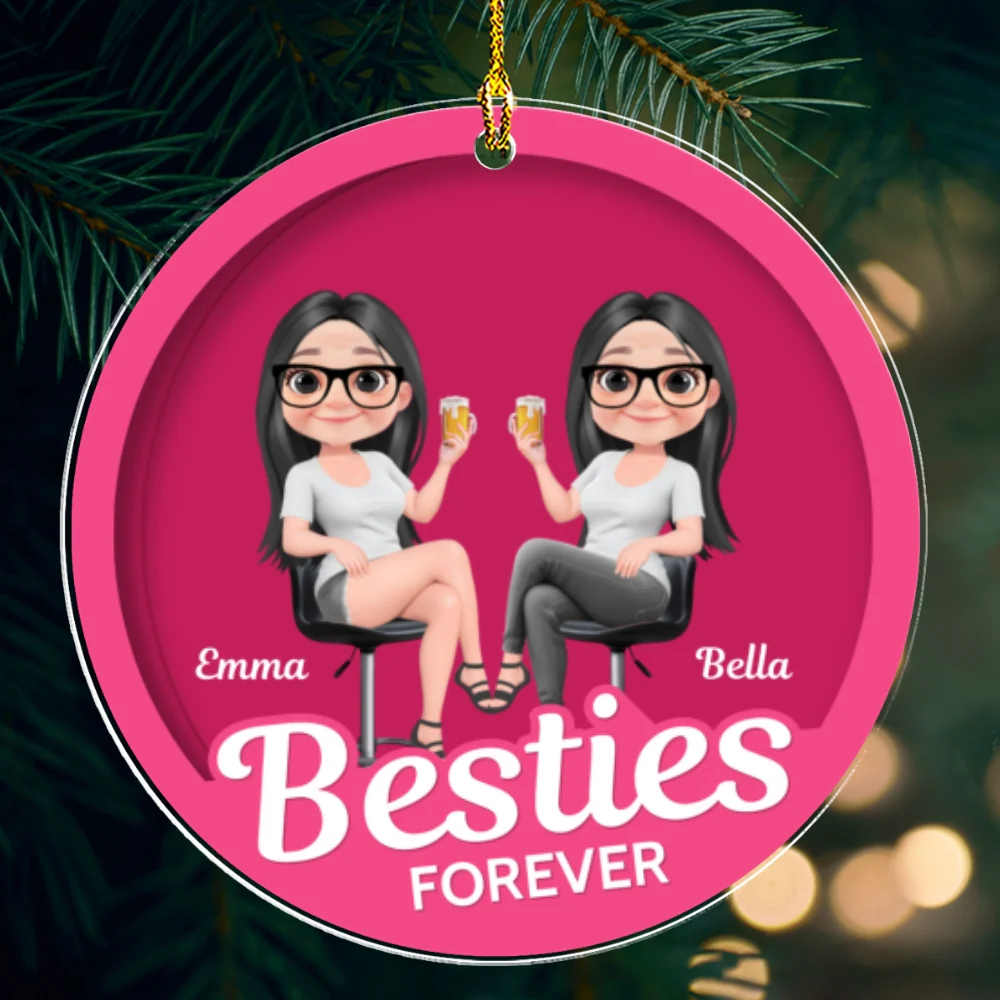 Besties Together Figure - Personalized Custom Acrylic Ornament - Image 6