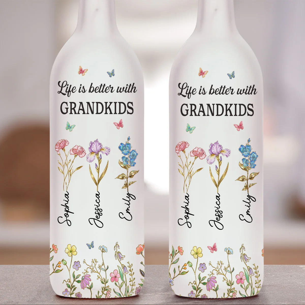 Better Life With Grandkinds - Personalized Custom Bottle Lamp - Image 4
