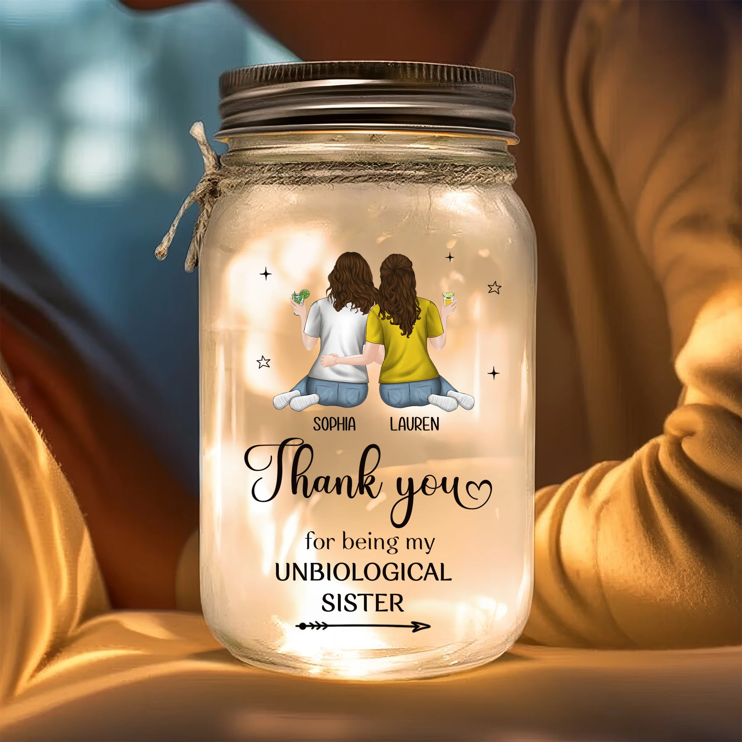 Better Together, Always And Forever - Personalized Custom Mason Jar Light - Image 4