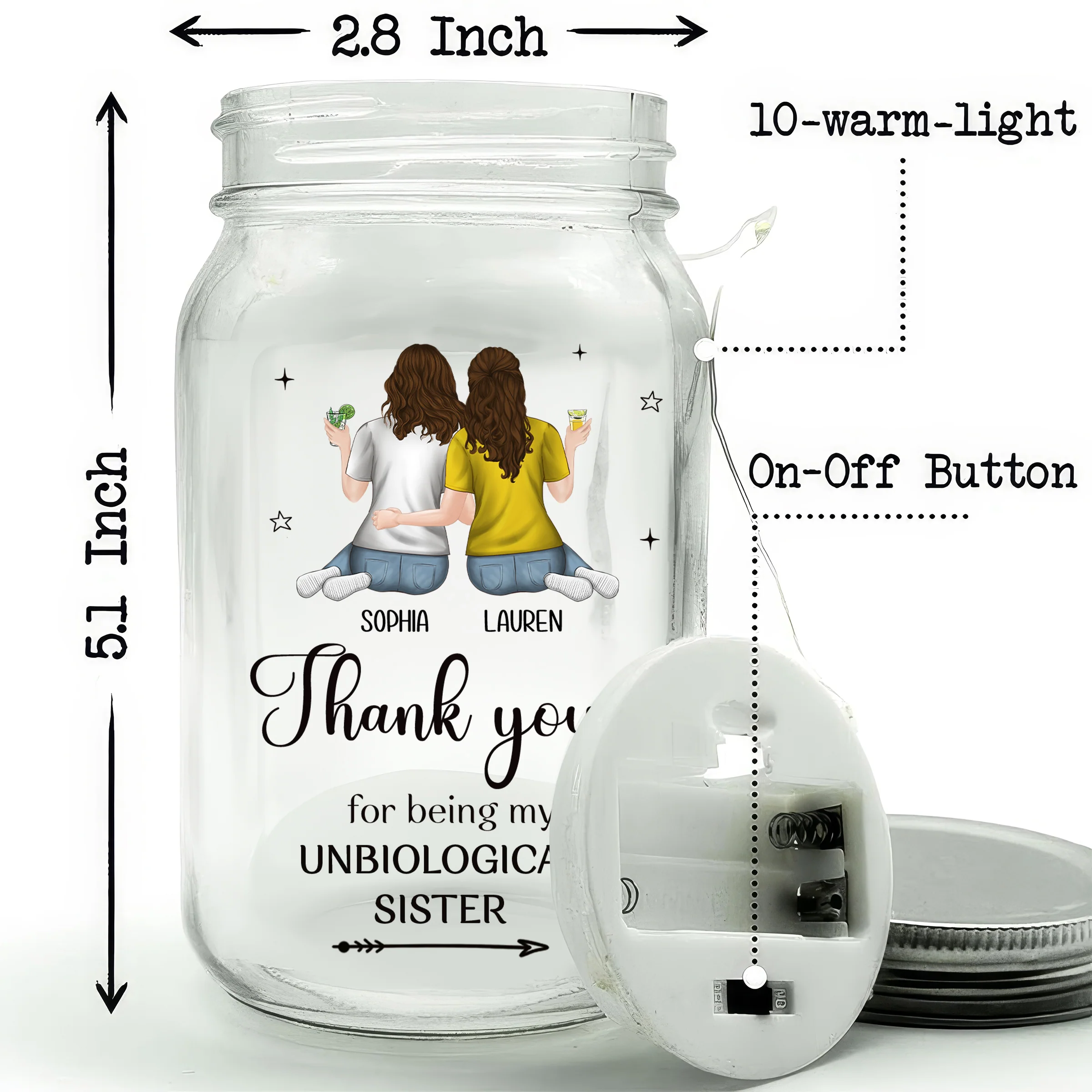 Better Together, Always And Forever - Personalized Custom Mason Jar Light - Image 5