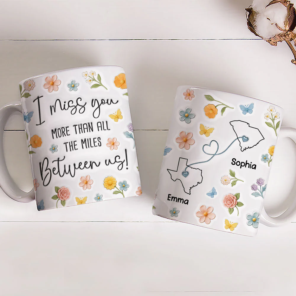 Beyond Miles I Miss You - Personalized Custom 3D Inflated Effect Mug - Image 2