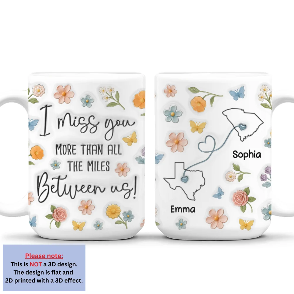 Beyond Miles I Miss You - Personalized Custom 3D Inflated Effect Mug - Image 7