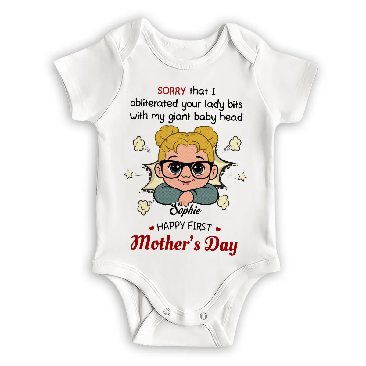 Big Head Big Love - Personalized Custom Baby Onesie