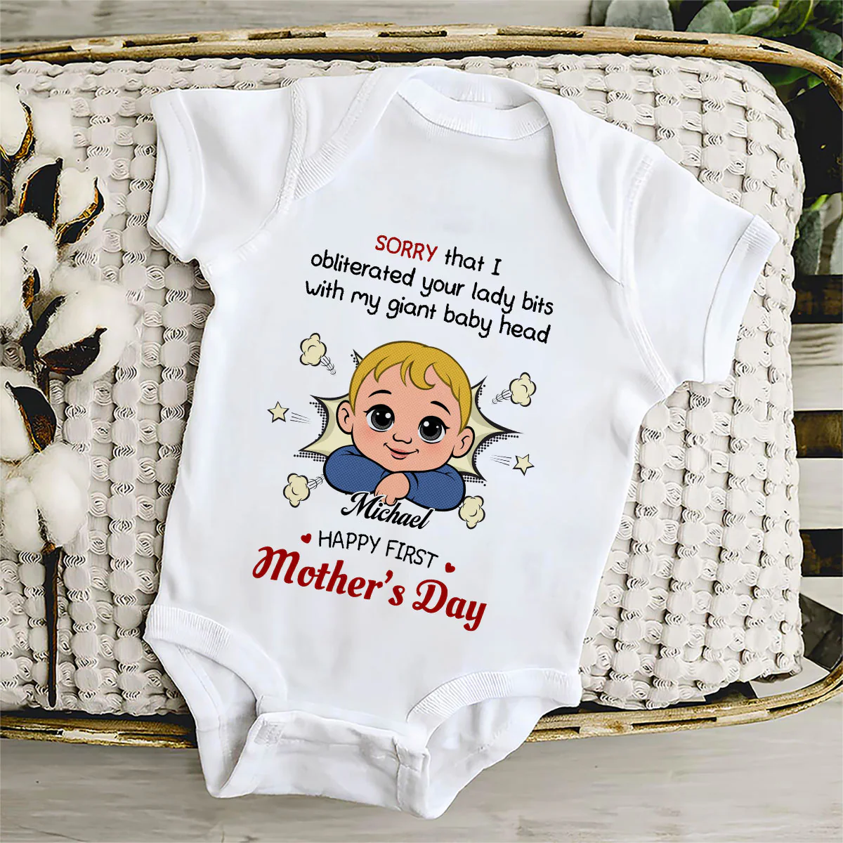 Big Head Big Love - Personalized Custom Baby Onesie - Image 5