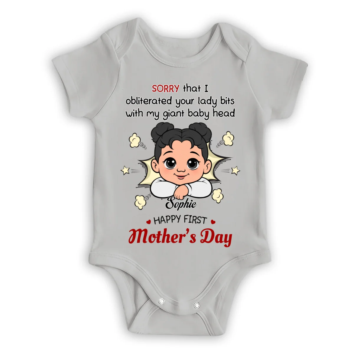 Big Head Big Love - Personalized Custom Baby Onesie - Image 8
