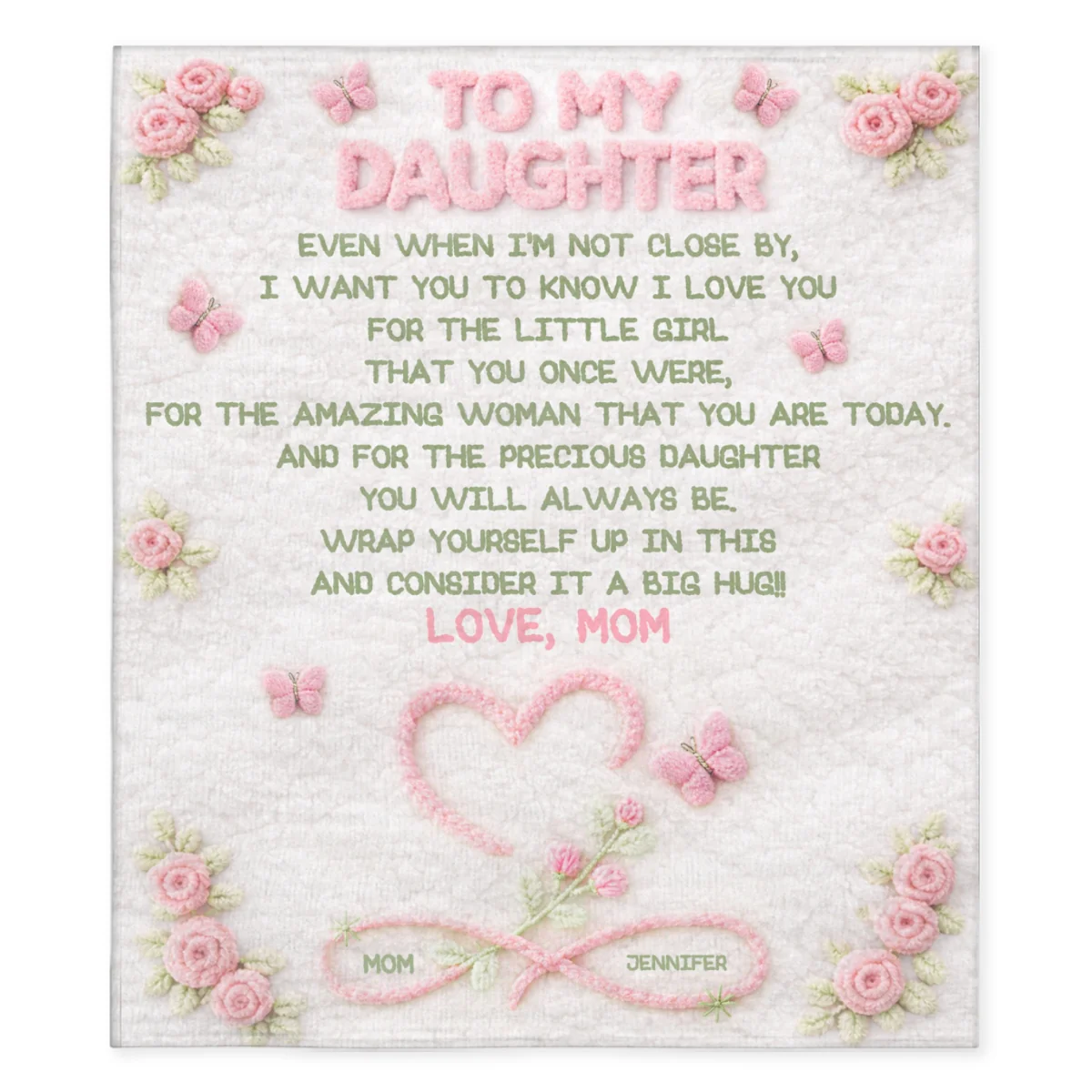 Big Hug For My Daughter - Personalized Custom Fleece Blanket - Image 5
