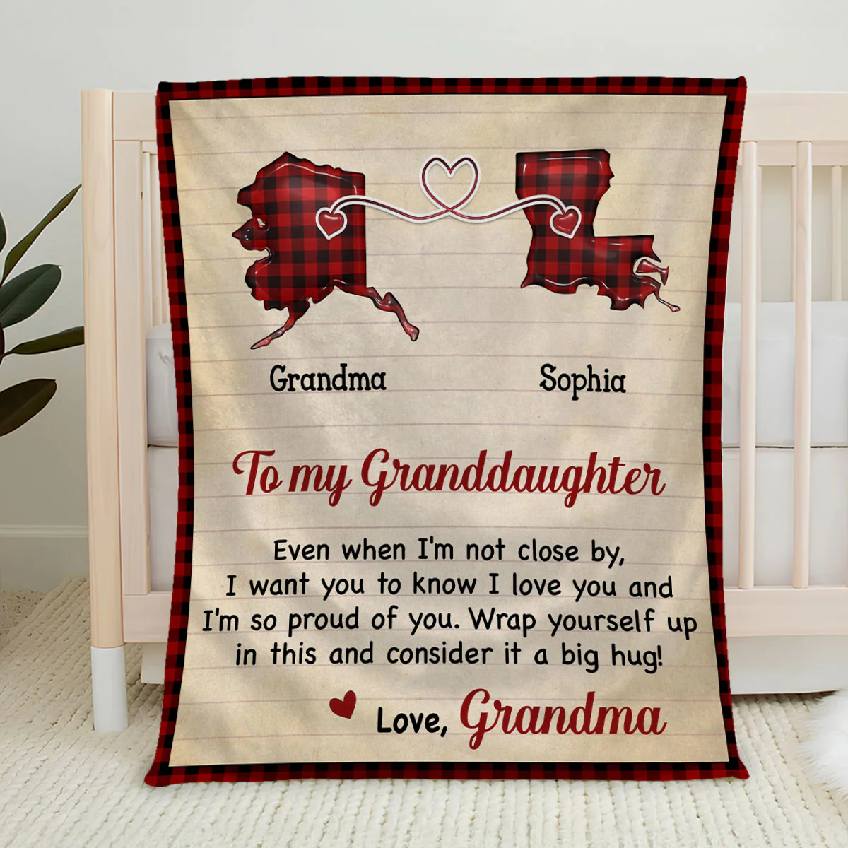 Big Hug Long Distance Gift - Personalized Custom Fleece Blanket - Image 2
