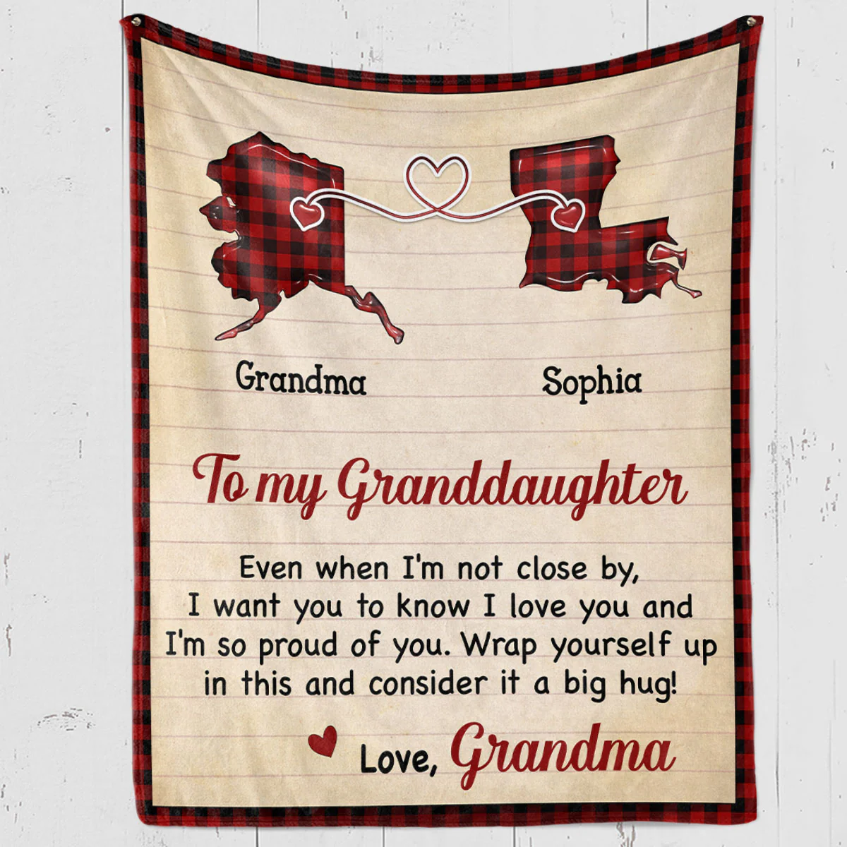 Big Hug Long Distance Gift - Personalized Custom Fleece Blanket - Image 3