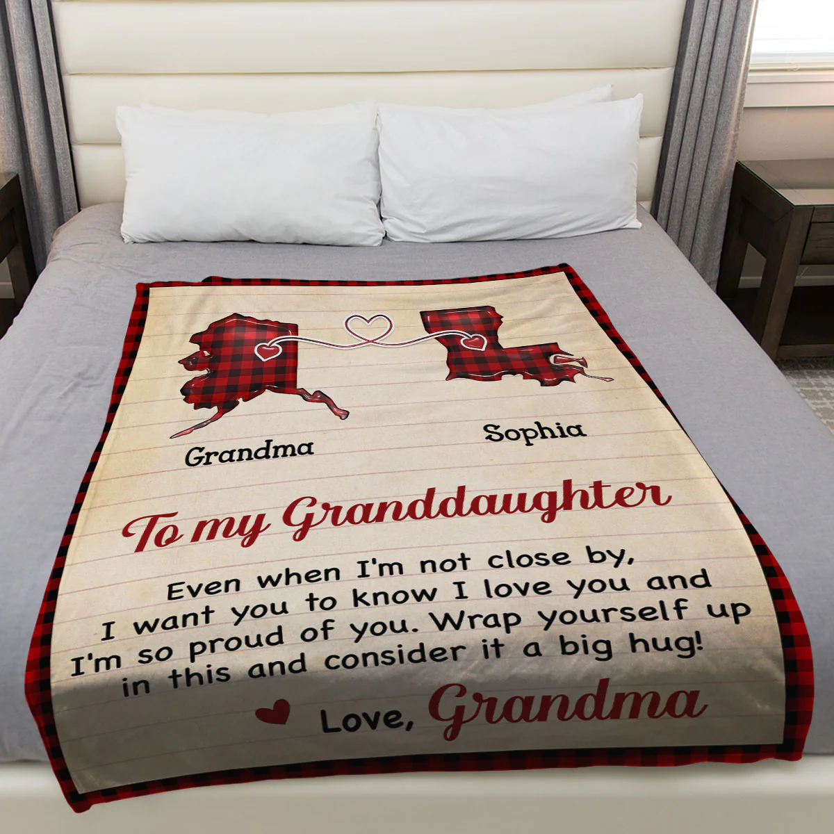 Big Hug Long Distance Gift - Personalized Custom Fleece Blanket - Image 4