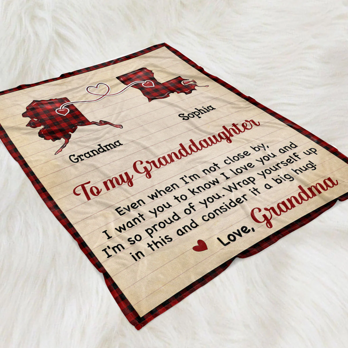 Big Hug Long Distance Gift - Personalized Custom Fleece Blanket - Image 5