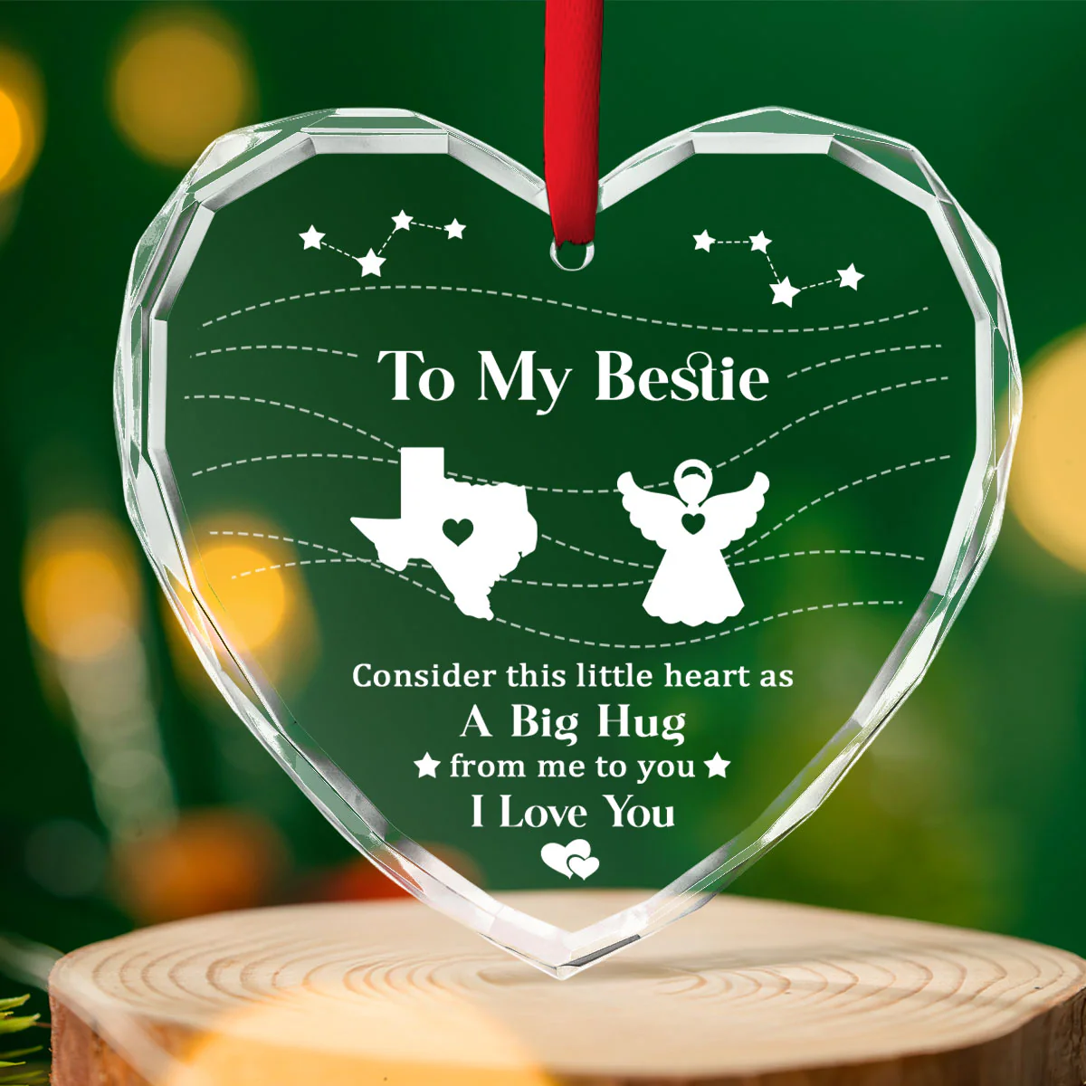 Big Hug To My Sisters - Personalized Custom Glass Ornament - Image 5