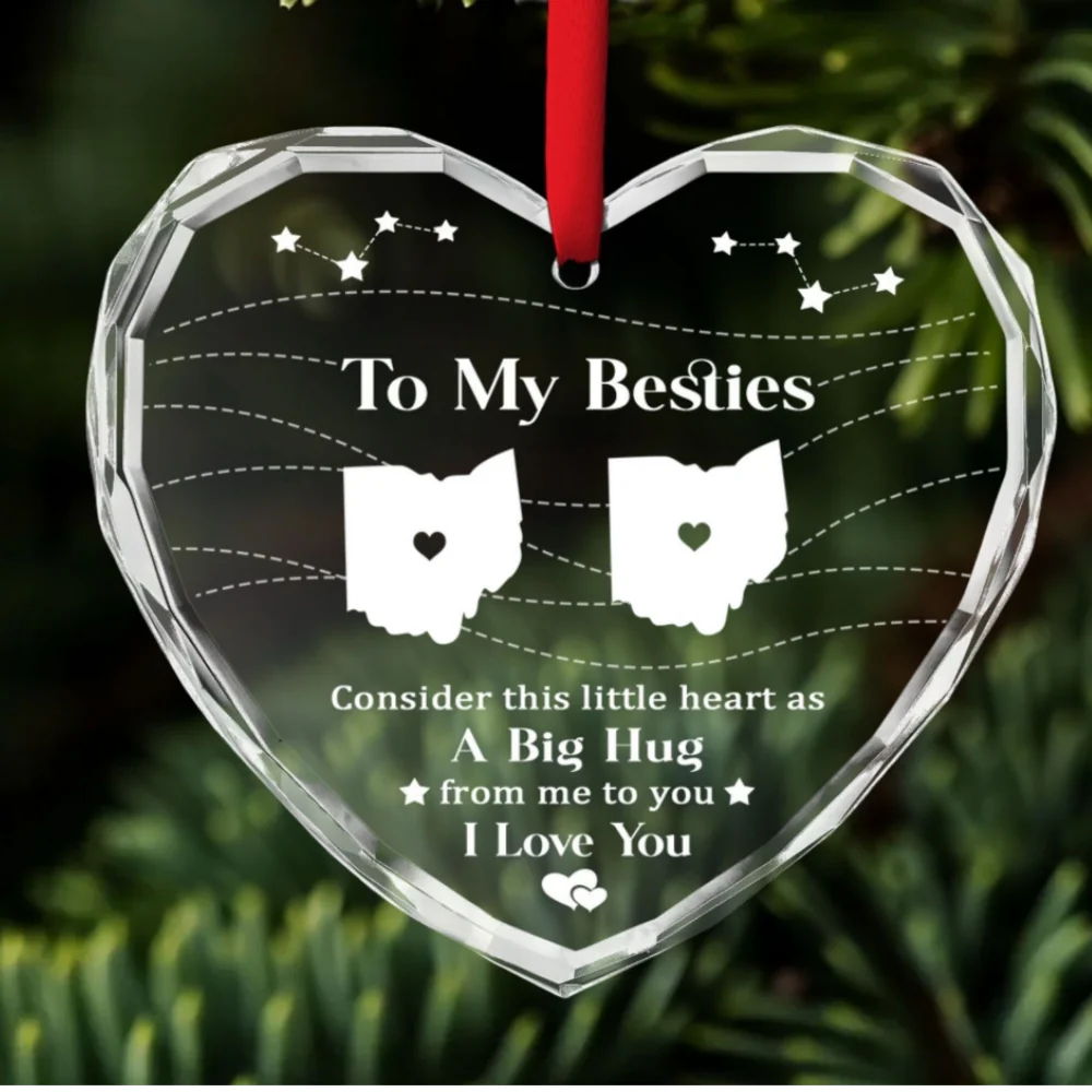 Big Hug To My Sisters - Personalized Custom Glass Ornament - Image 7