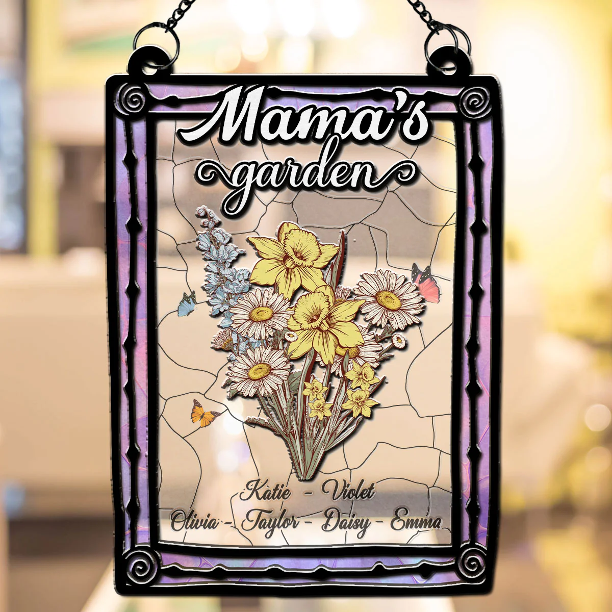 Birth Flower Grandma Garden - Personalized Custom Suncatcher - Image 3