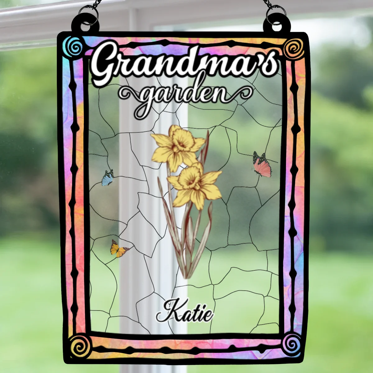 Birth Flower Grandma Garden - Personalized Custom Suncatcher - Image 6