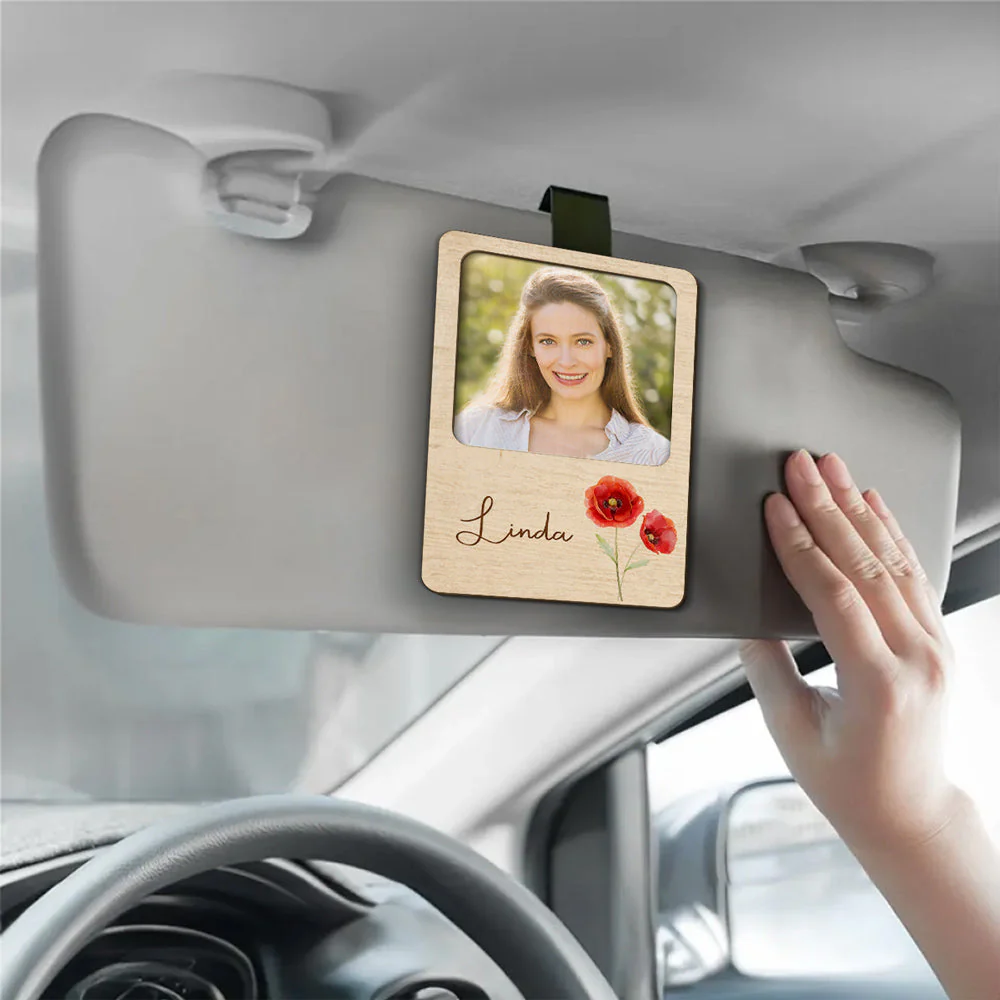 Birth Month Flower - Personalized Custom Car Visor Clip - Image 3