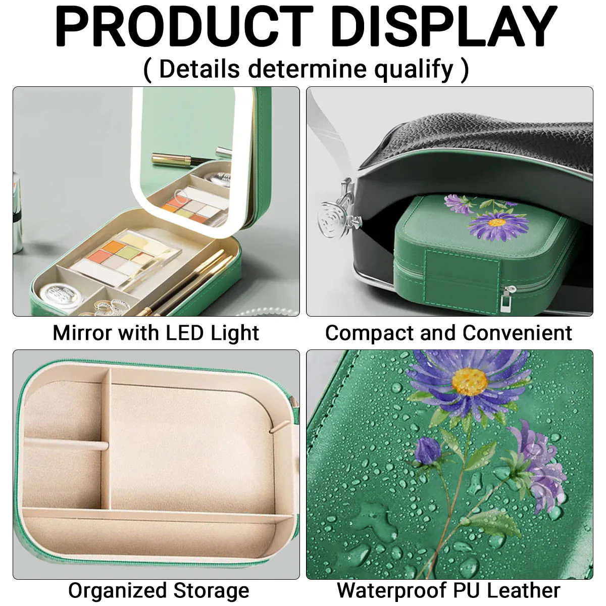 Birth Month Flower Version 2 - Personalized Custom Jewelry Box With LED Mirror - Image 7