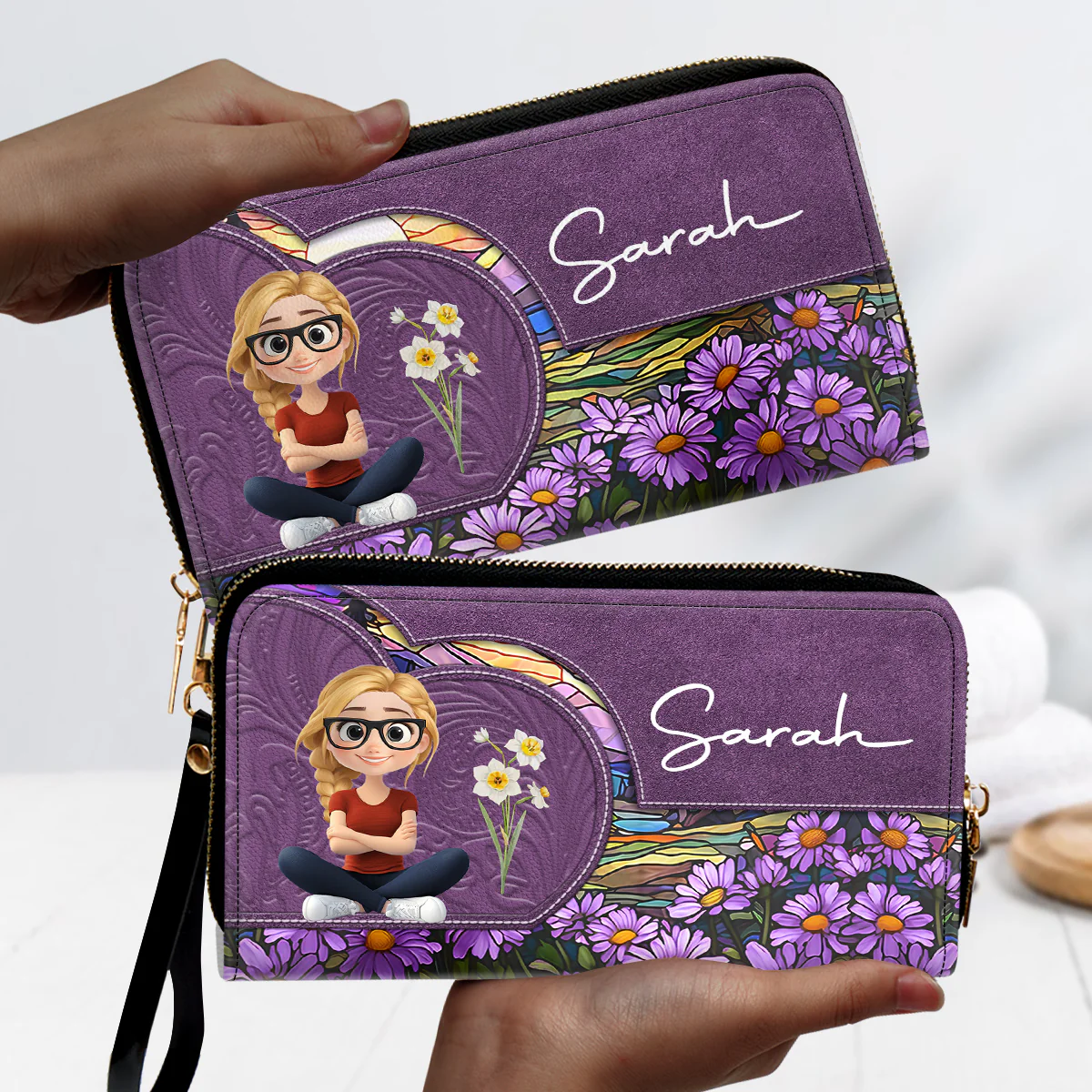 Birth Month Girl - Personalized Custom Leather Wallet - Image 2