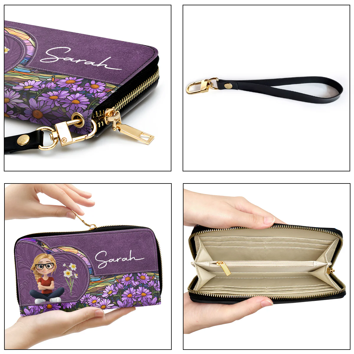 Birth Month Girl - Personalized Custom Leather Wallet - Image 3