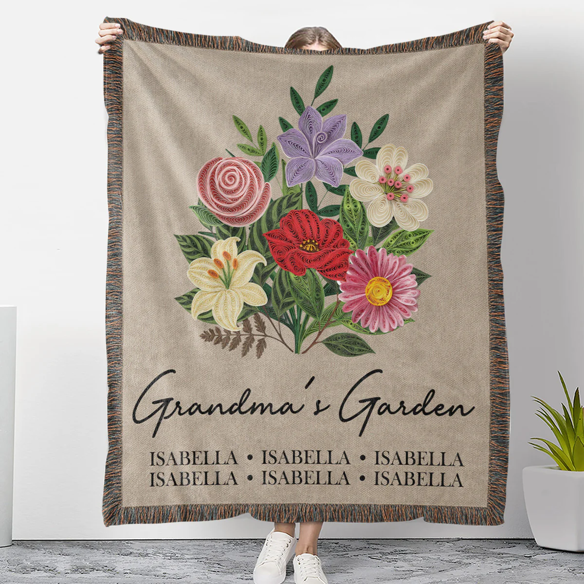 Birth Month Grandma - Personalized Custom Fleece Blanket