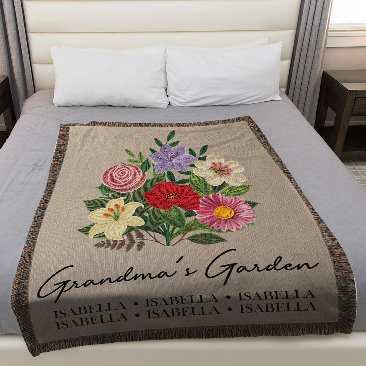 Birth Month Grandma - Personalized Custom Fleece Blanket - Image 3