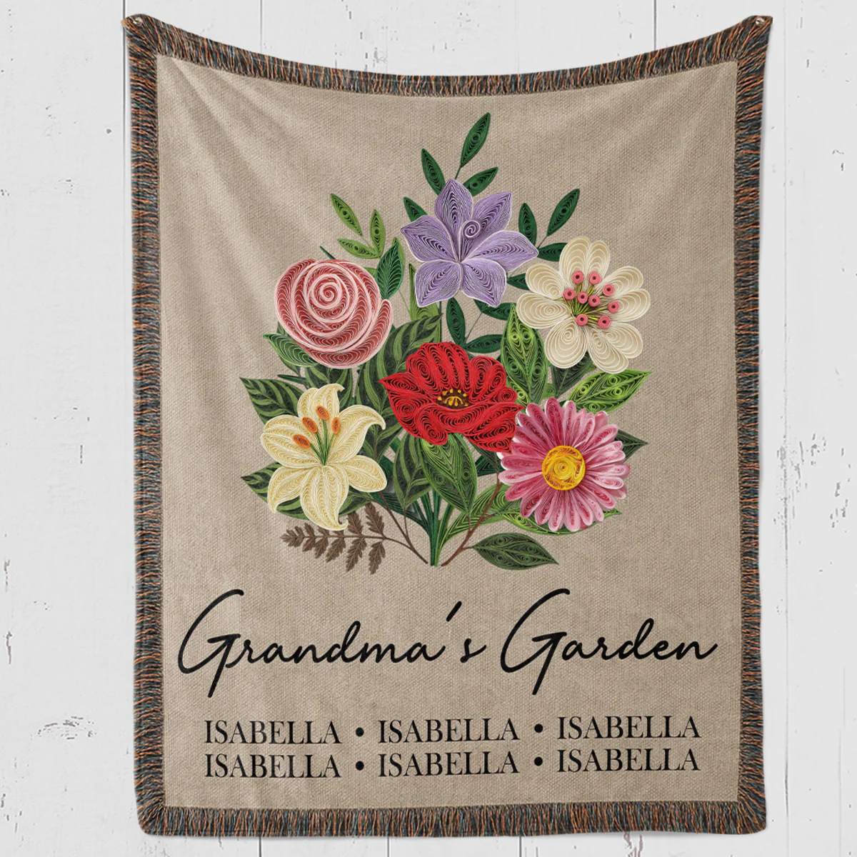Birth Month Grandma - Personalized Custom Fleece Blanket - Image 4