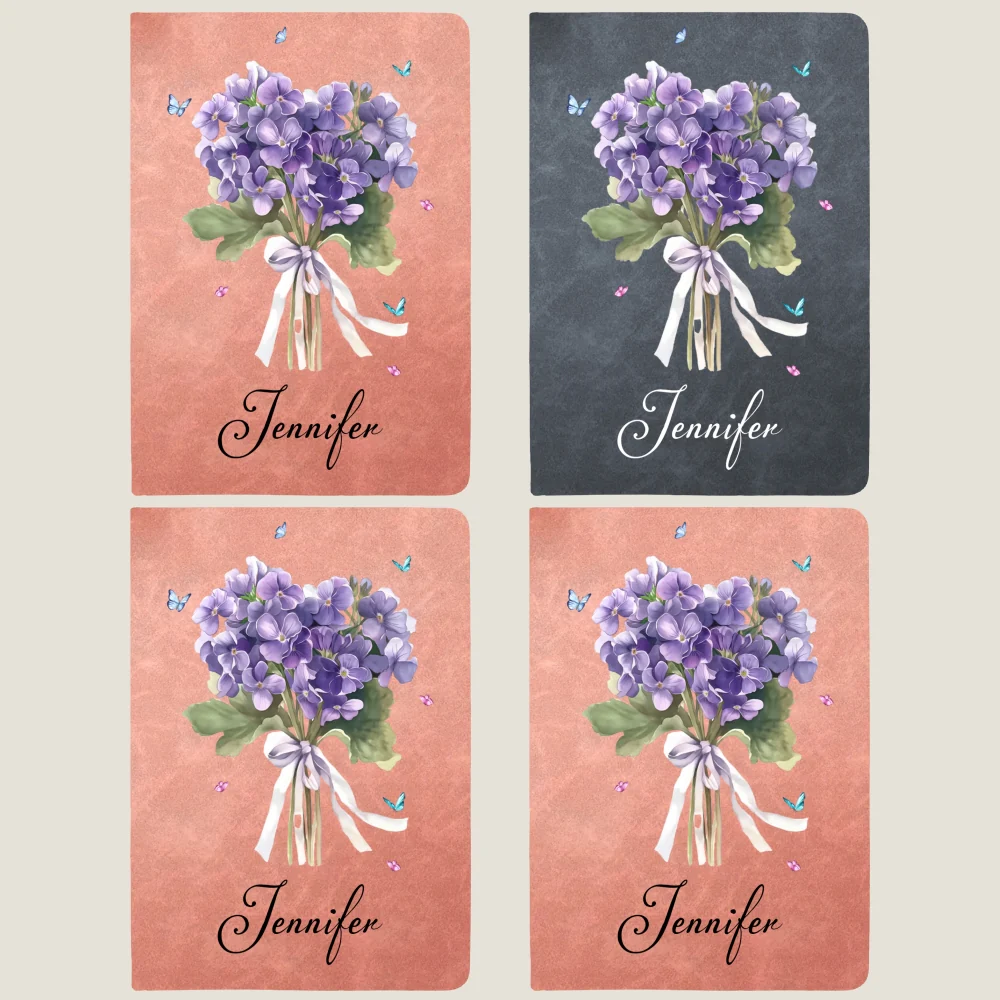 Birthmonth Flower - Personalized Custom Leather Journal - Image 11