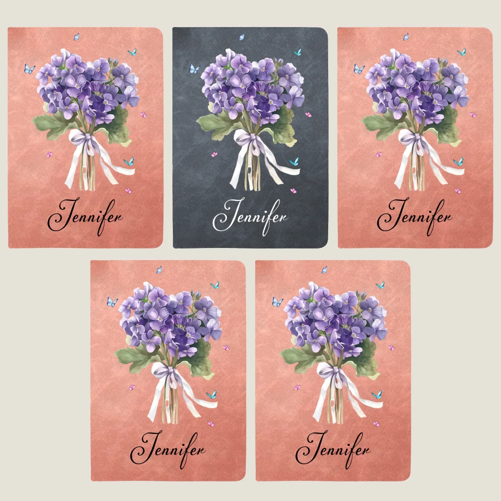 Birthmonth Flower - Personalized Custom Leather Journal - Image 12