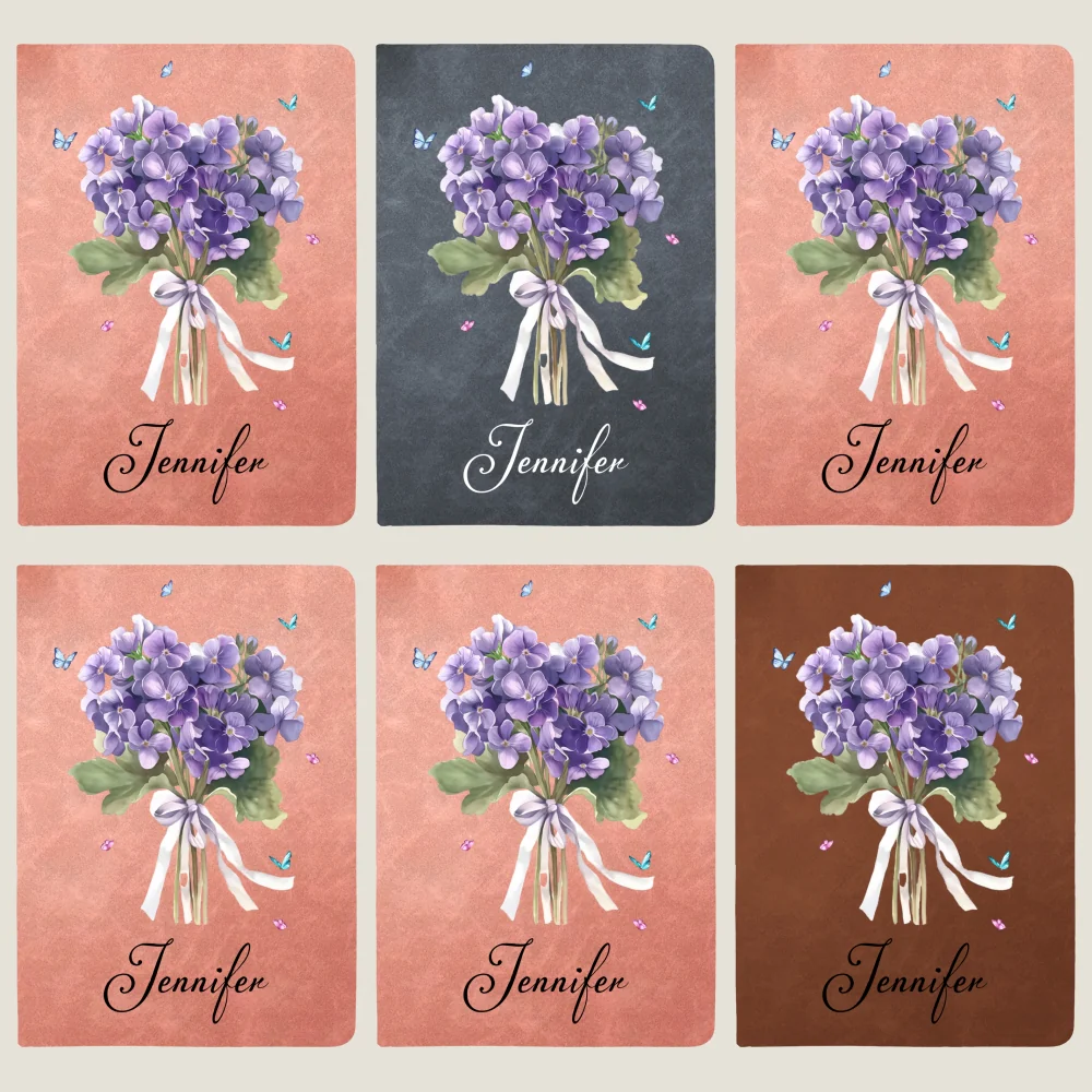 Birthmonth Flower - Personalized Custom Leather Journal - Image 13