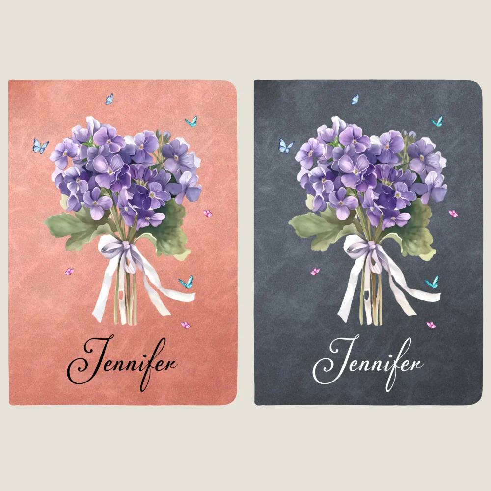 Birthmonth Flower - Personalized Custom Leather Journal - Image 9