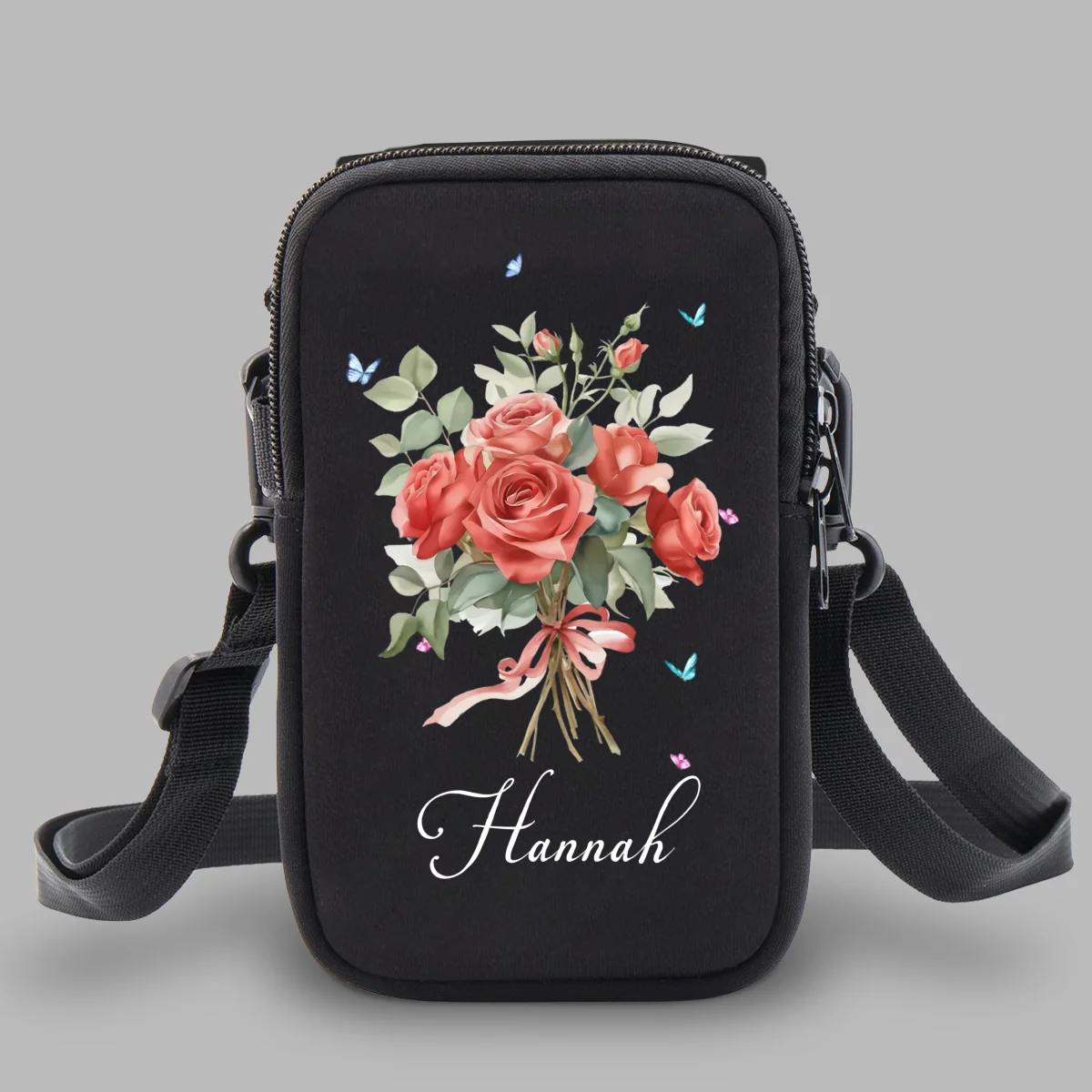 Birthmonth Flower - Personalized Custom Water Bottle Carrier Bag - Image 8