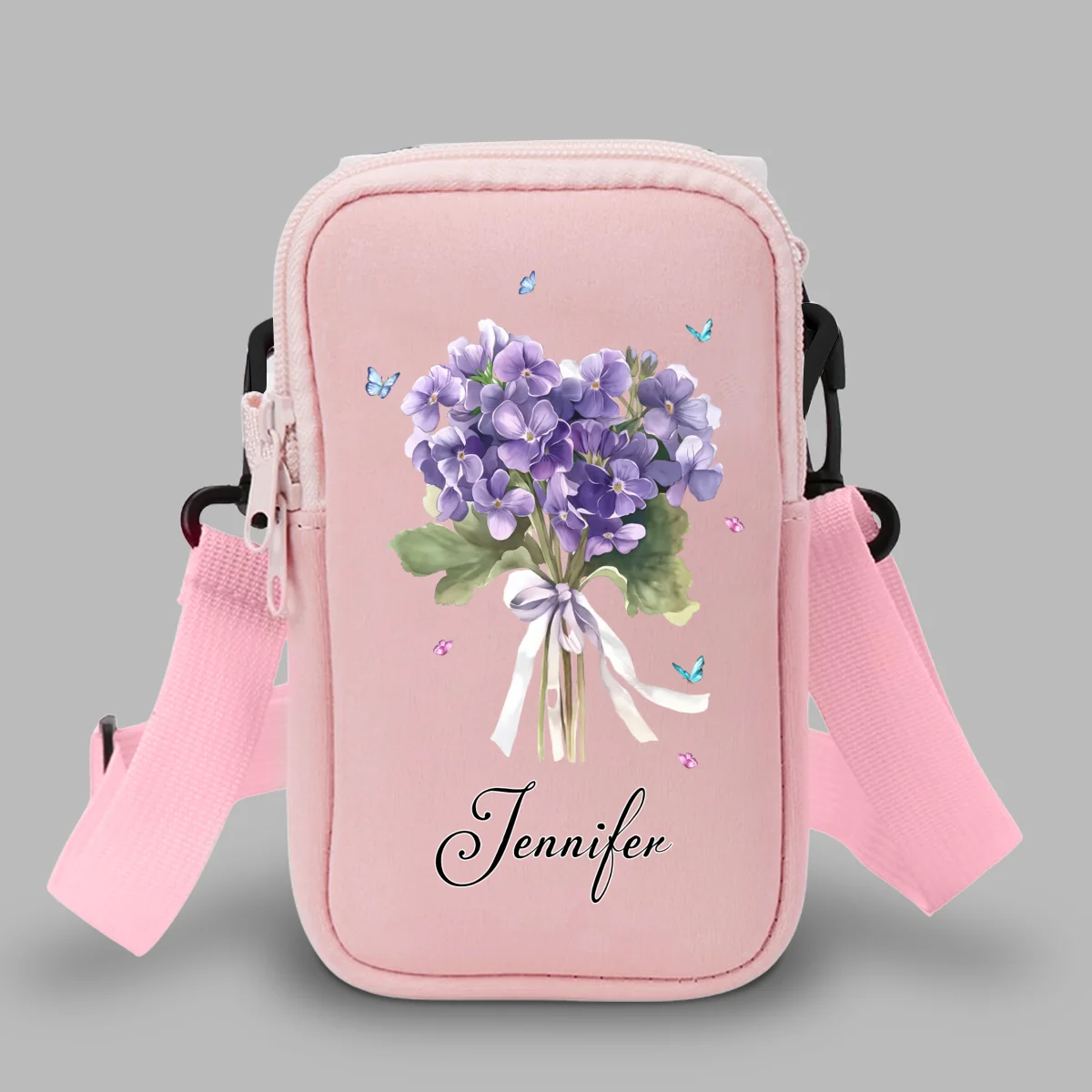 Birthmonth Flower - Personalized Custom Water Bottle Carrier Bag - Image 9