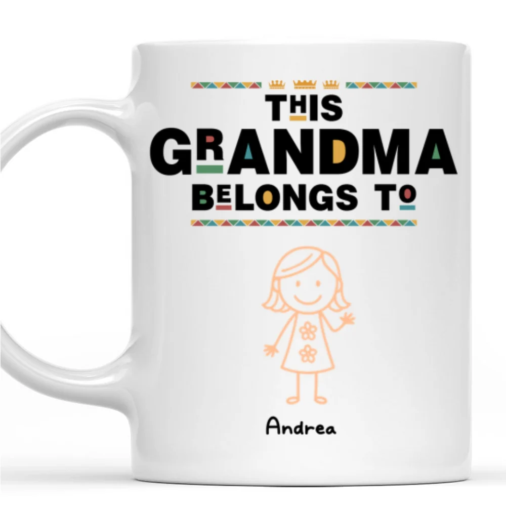 Black Dad Grandpa Belongs To - Personalized Custom Coffee Mug - Image 6
