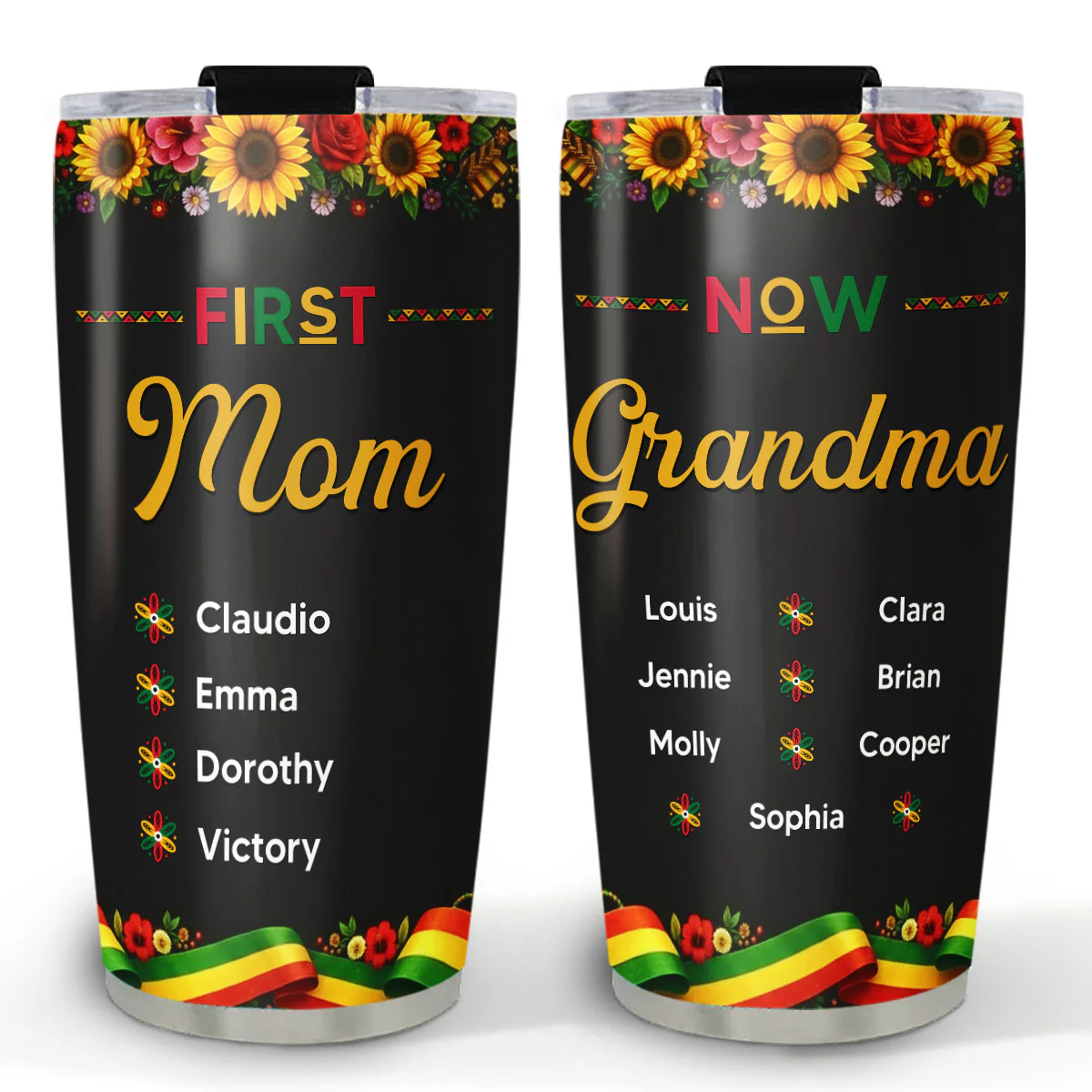 Black Grandma Mom - Personalized Custom Tumbler