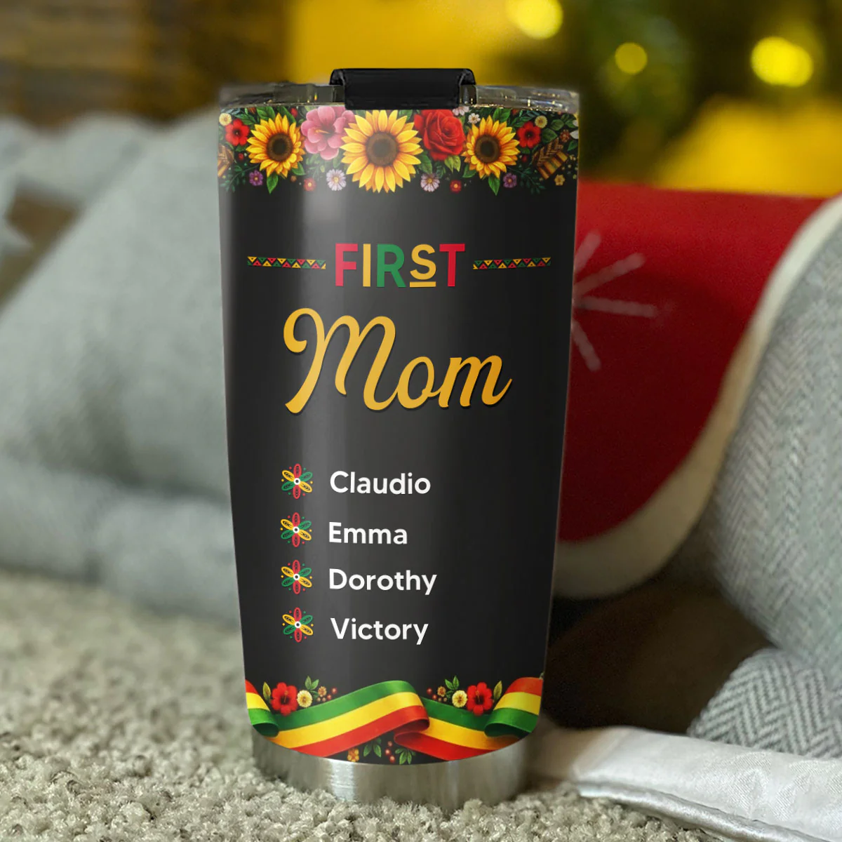 Black Grandma Mom - Personalized Custom Tumbler - Image 3
