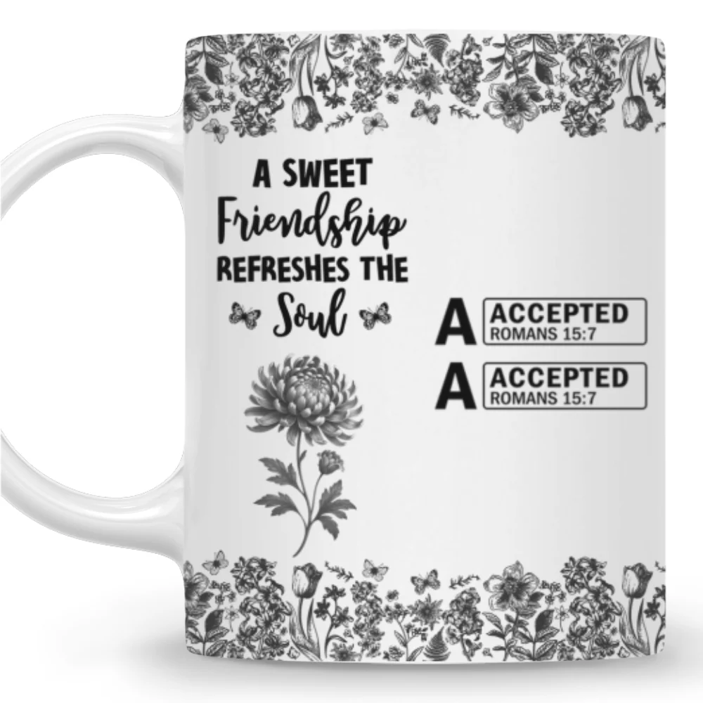 Blessed By Friendship Every Day - Personalized Custom Coffee Mug - Image 7