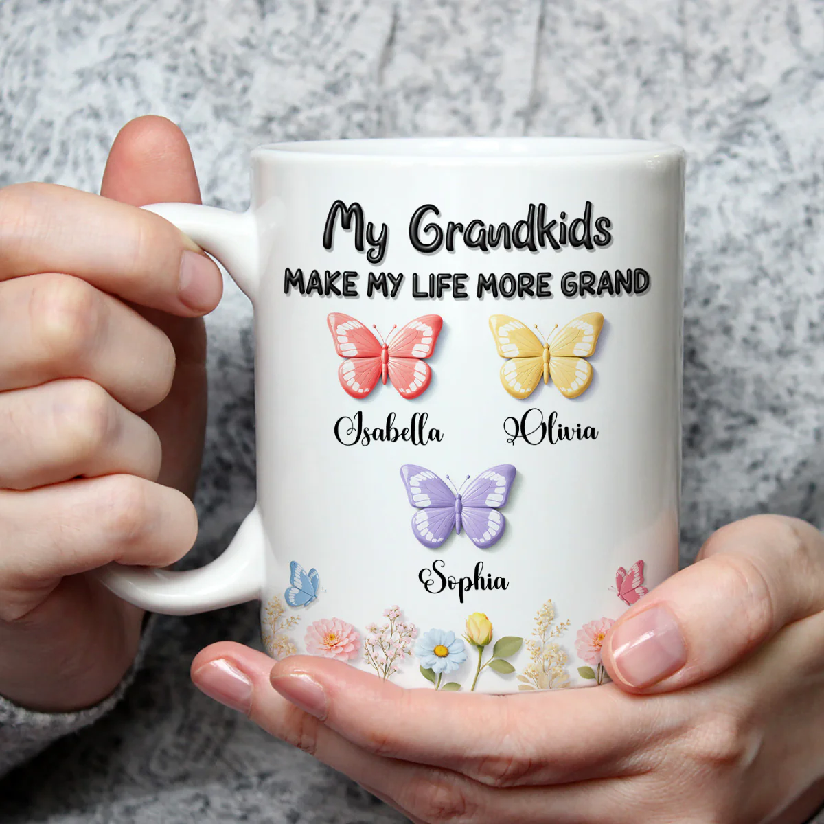 Blessed By My Grandkids - Personalized Custom 3D Effect Mug - Image 3