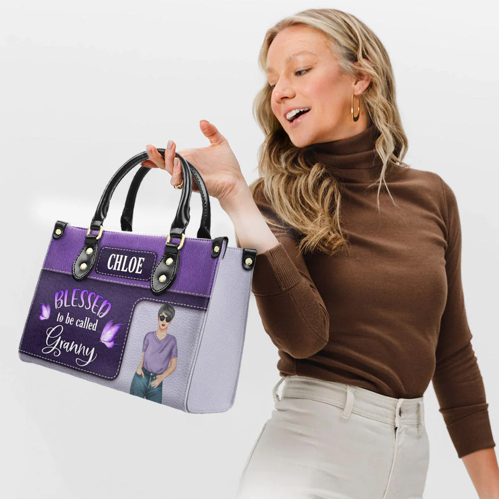 Blessed Grandma - Personalized Custom Leather Bag - Image 6