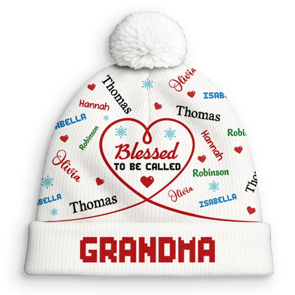 Blessed To Be Called Grandma - Personalized Custom Bobble Beanie Hat