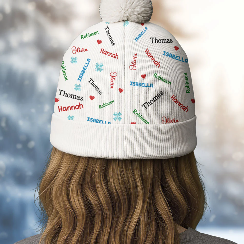 Blessed To Be Called Grandma - Personalized Custom Bobble Beanie Hat - Image 4