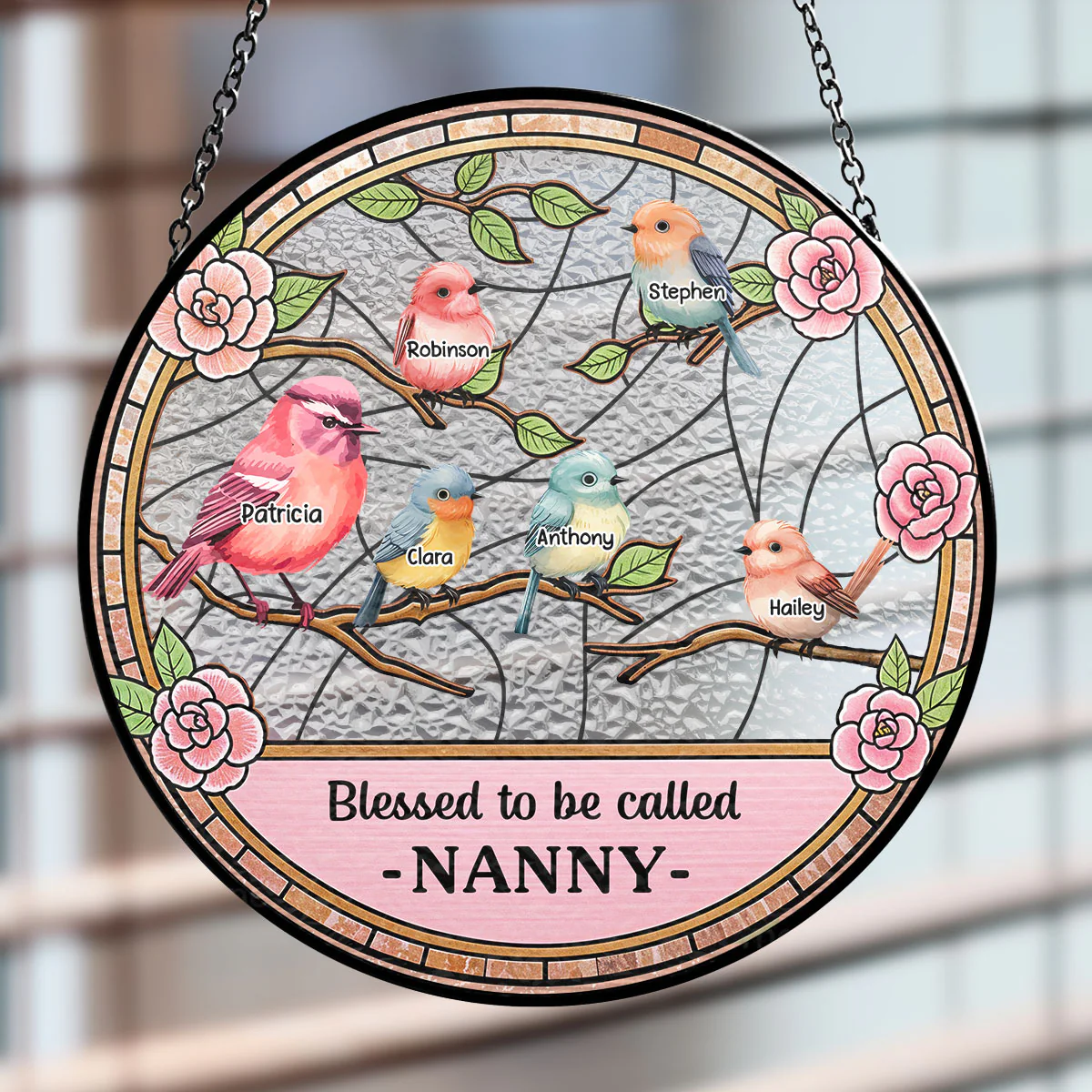 Blessed To Be Called Grandma - Personalized Custom Window Hanging Suncatcher - Image 2