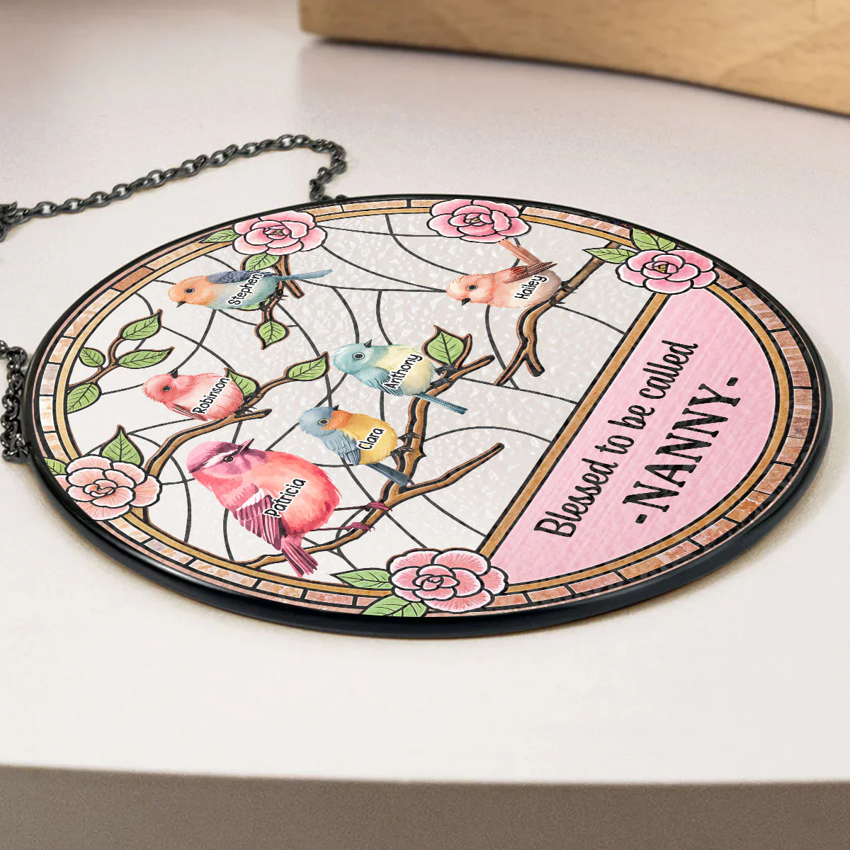 Blessed To Be Called Grandma - Personalized Custom Window Hanging Suncatcher - Image 3