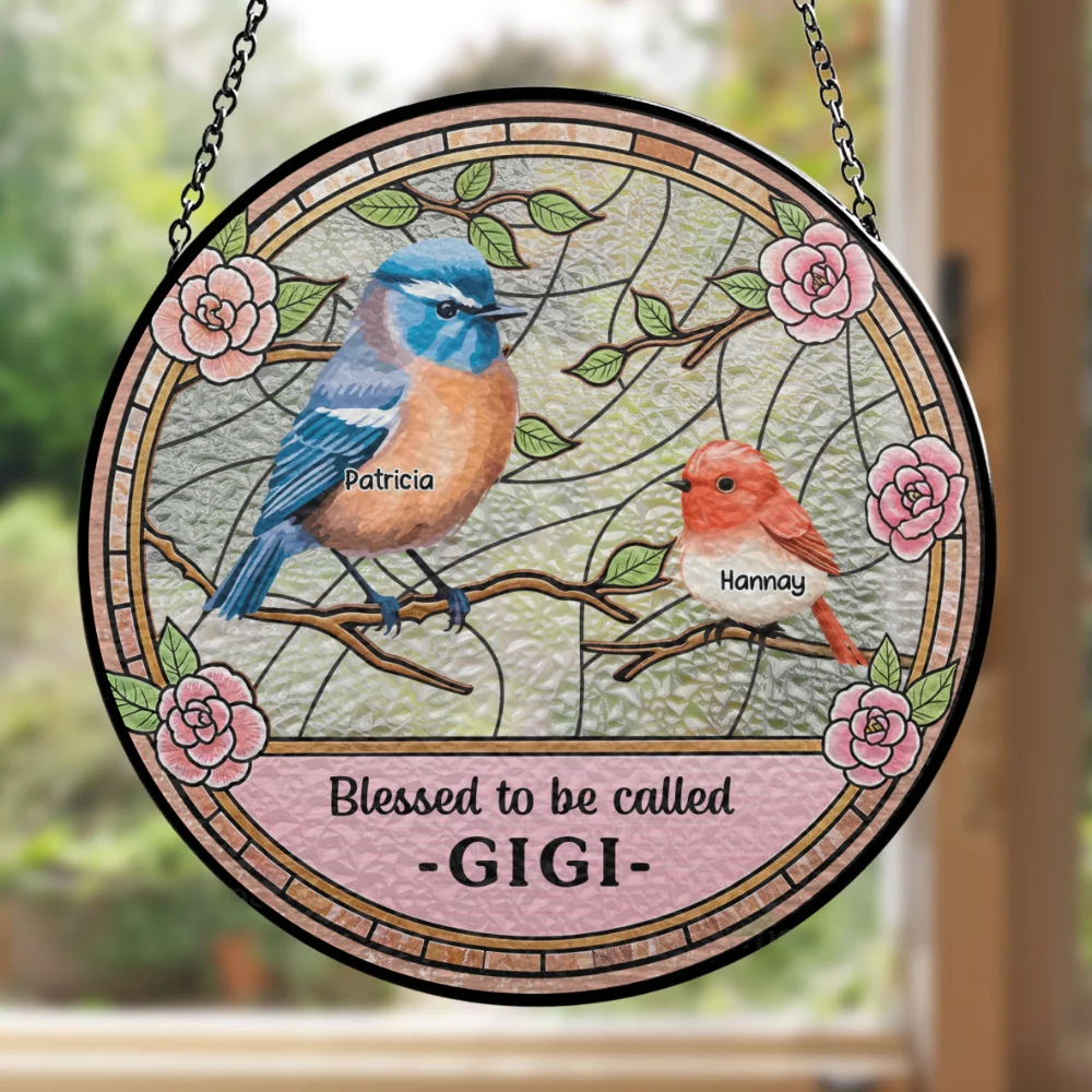 Blessed To Be Called Grandma - Personalized Custom Window Hanging Suncatcher - Image 5